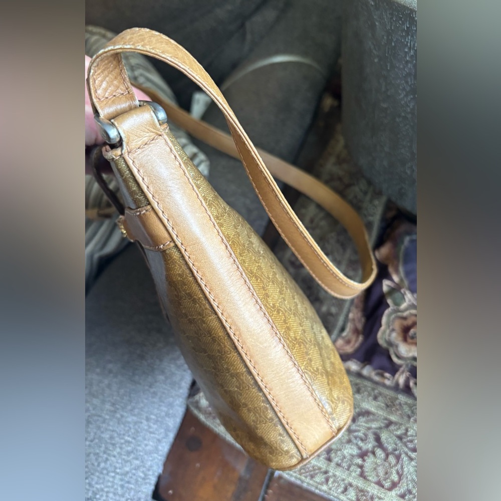 Authentic CELINE Brown macadam coated leather Patterned 3 compartments crossbody - Picture 6 of 16